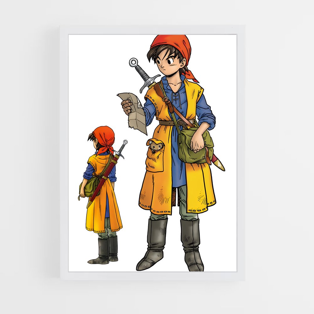 Poster Aventure Sous la Pluie – affiche Dragon quest (vue 3)